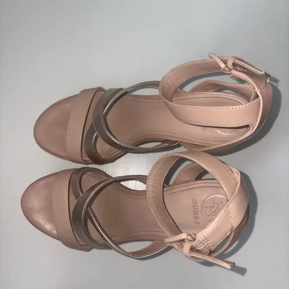 Guess Platform Cork Wedge Rose Gold Nude - Picture 7 of 16